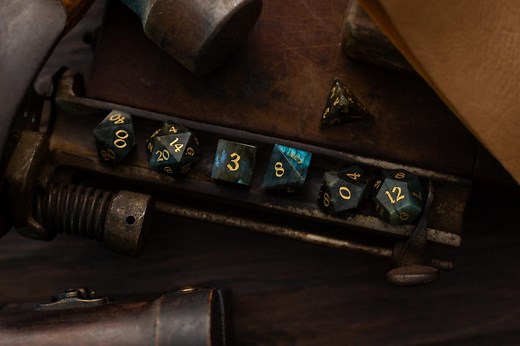Labradorite Gemstone Dice (and Box) Polyhedral Dice DND Set - Etsy