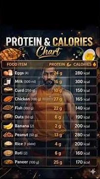 High Protein Foods & Calories Chart 💪