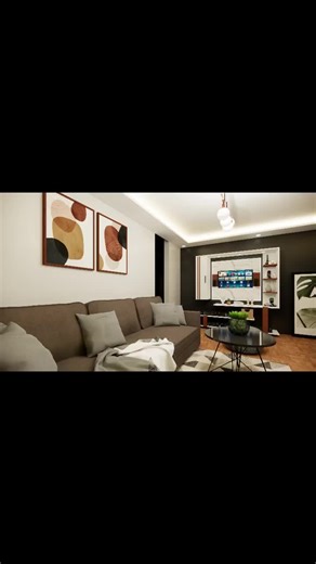 Living Room with Working Area Located in Dasmariñas Cavite. #dasmariñas #interiordesign #interiorvisualization #maidesigns #interiordesign #interior #enscape #skp #livingareaideas