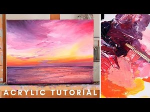 How to Paint in Acrylics | Sunset Painting Tutorial
