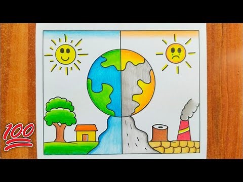 Environment Day Drawing / World Environment Day Poster Drawing / Save Environment Drawing Easy