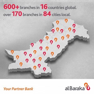 Al Baraka Bank (Pakistan) Limited has been providing Halal financial solutions in Pakistan since 1992 across 80 cities and through 170 branches. Our commitment to Pakistan remains steadfast as we continue to open new branches and provide convenient and Shariah compliant banking solutions across the nation. Visit https://www.albaraka.com.pk/ to learn more or visit your nearest Al Baraka branch to learn what Your Partner Bank can do for you. #AlBaraka #YourPartnerBank #TheGlobalIslamicBank | Al Ba