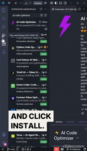 AI Code Optimizer VS Code Extension for Beginners! #shorts #reels #ai #beginners