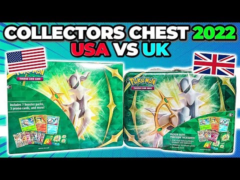 Pokemon Spring 2022 Collector Chest Tin OPENING! (USA vs UK)