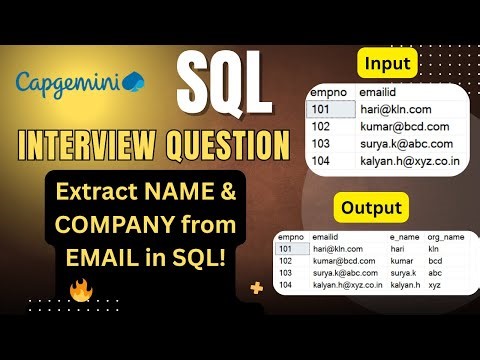 Capgemini SQL Interview Question | Extract Name & Company from Email in SQL | Data Cleaning in SQL