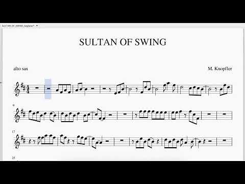 SULTANS OF SWING Dire Straits backing track sheet music alto sax - Tony Battaglia.