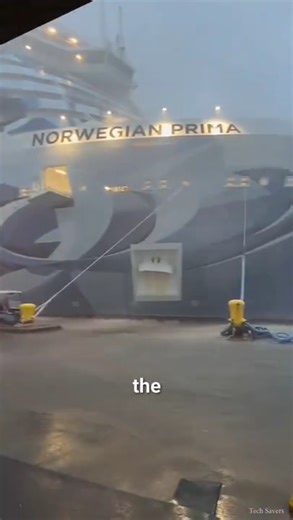 The Mooring Lines Snapping on Cruise Ship Norwegian due to Strong Winds