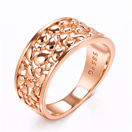 Rose Gold 585 Openwork Band Ring Size 9 - Etsy