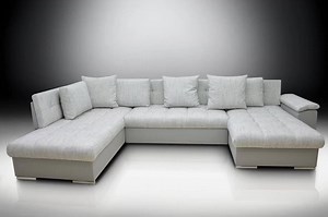ONLY £729 DEL,U SHAPED CORNER SOFA BED ERIC, AVAILABLE IN ALL COLOURS OF ECO LEATHER WOVEN CHENILLE, http://sofaforyou.co.uk/epages/950000209.sf/en_GB/?ObjectPath=/Shops/950000209/Products/"ERIC CORNER SOFA BED GROUP, RIGHT HAND FACING, ECO LEATHER LIGHT GREY / SILVER WOVEN CHENILLE MAGMA FABRIC" >LARGE BEDDING PLACE IN THE CHAISE!!! >CUSHIONS INCL IN THE PRICE >SPRINGS INSIDE THE SITTER >DIMENSIONS :W 342cm,L 202cm,L 160cm, H: 76cm >XXL BED SIZE 290 X 125CM >WE ACCEPT CASH ON DELIVERY OR PAY PA
