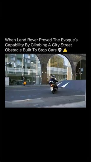 alex on Instagram: "This city street was engineered to stop vehicles, then Range Rover ignored the rules. 🔥⚙️ Land Rover reshaped a public city street into a curved obstacle built to stop ordinary vehicles, then sent the Range Rover Evoque straight at it. No ramps. No explanations. No controlled studio conditions. The Evoque climbed the structure using suspension geometry, ground clearance, torque distribution, and its Terrain Response system working together exactly as engineered. Every moveme