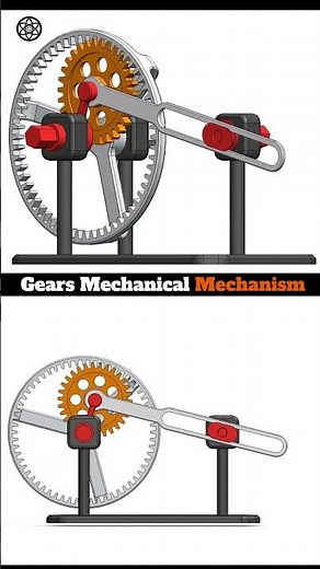 Rotary to oscillatory motion: Mechanical Mechanism📌 #gear #automation #automotive ‪@Er_Simmu1014‬
