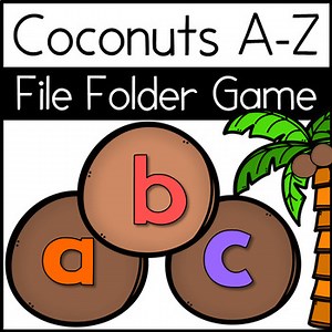 A-Z Coconut Tree Alphabet Sort & Match File Folder Game {Pre-K, K}