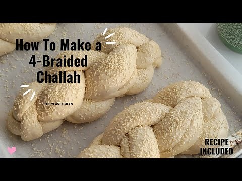 How To Make a 4-Braided Challah | Challah from 4 strand | recipe included