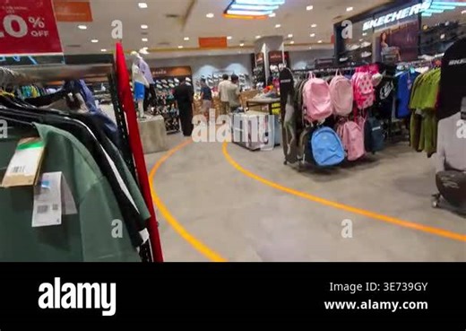 Bandung, Indonesia, April 3, 2026. First Person Video of a tour of a sports store in Paris Van Java Mall Bandung. 4K Footage of a tour of a sportswear store in a mall in Bandung, Indonesia Stock Video Footage - Alamy