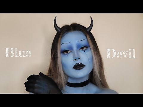Devil makeup 🦋 BLUE DEVIL MAKEUP TUTORIAL