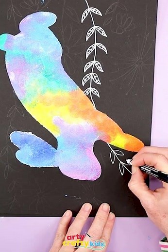 Bunny Silhouette Painting for Kids