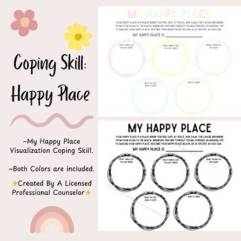My Happy Place Worksheet | Coping Skill, Mindfulness, and Anxiety Relief. SEL