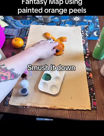 Make a fantasy map using orange peels!