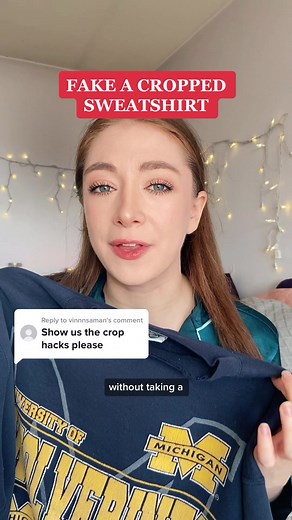 How to Crop an Oversized Sweatshirt Without Cutting