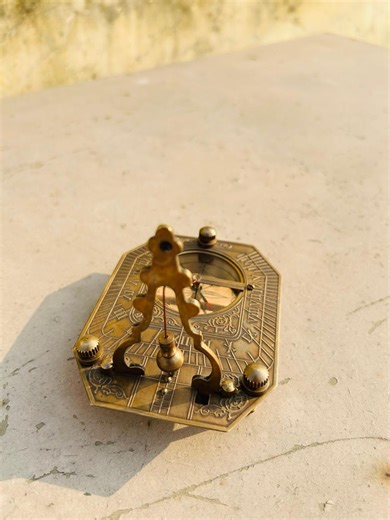 Vintage Brass Sundial Compass – Nautical Pocket Navigation Instrument, Engraved Roman Numerals - Etsy