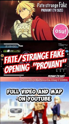 Fate/strange Fake Opening "PROVANT" | Osu! #anime