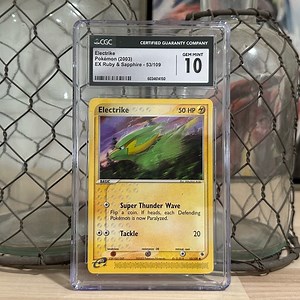 CGC Gem Mint 10 Vintage Electrike Pokémon (2003) EX Ruby & Sapphire 53/109