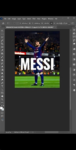 Text Effect in Photoshop 🔥 #photoshop #shorts #messi