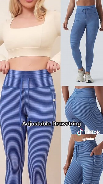 Drawstring leggings that don’t slip, don’t roll, and feel supportive all day 😌#tanktop #halaraeveryday #tummycontrol #leggings #activewear #asymmetrical #tracksuit #outfitinspo