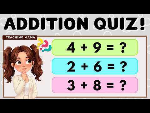 MATH QUIZ! | EASY AND FUN MATH ACTIVITY FOR KIDS | BASIC ADDITION QUIZ | TEACHING MAMA