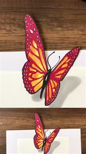 3d butterfly drawing- easy 3d drawing step by step