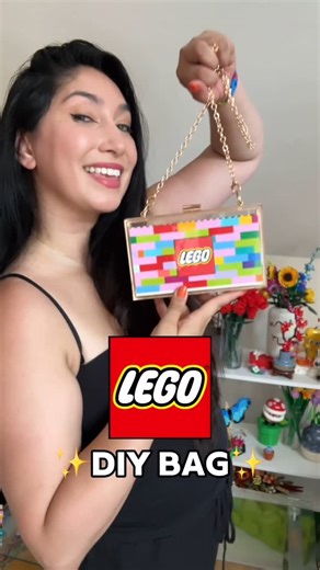 Nicole on Instagram: "I’ve gotten so many compliments on this @LEGO bag I thought up and made last week. Everything you need to make this cute #LEGO bag: 1x bricks Plates (6x23 for total base) Clear clutch Box cutter Creativity ✨ #legobag"