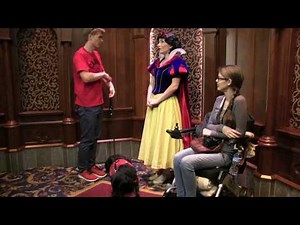Tommy meets Snow White with Hannah at Disneyland