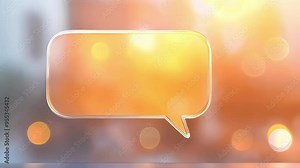 Transparent acrylic sign on a colorful blurred background, perfect for text placement. Suitable for modern business presentations, meetings, and festive events Stock Video