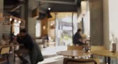 blur background of people dinning in cafe restaurant
