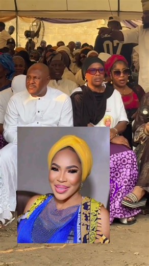 Saheed balogun and Fathia balogun together at her mum's wake keep program