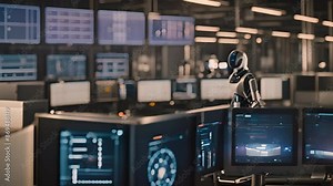 Experience Future In Control Room Equipped with Robotics and Technology Screens