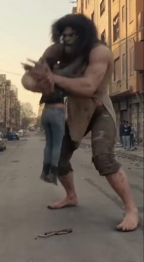Real-Life Giant Woman Caught Fighting in the Street! 🤯
