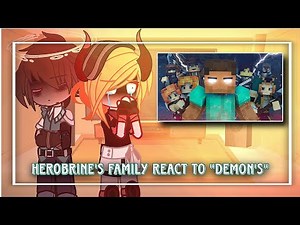 Herobrine's Family React's to Demon's |•| Rainimator |•| Minecraft Gacha