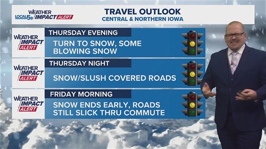 Snow targets central Iowa for Thursday evening into the overnight