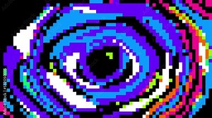 Pixel art multi colour cartoon abstract waves background animation. Many colour pixels. Good for intro, titles, opener, presentation, etc... Seamless loop. Dynamic animation.