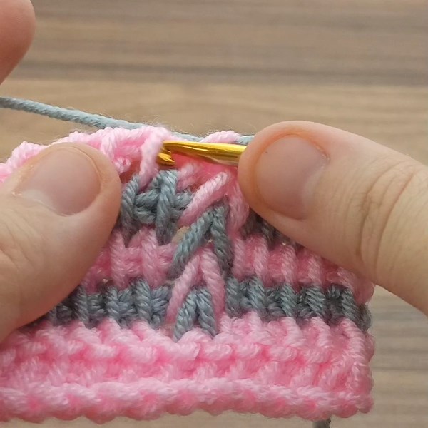 💯👌Super easy two-color Tunisian crochet easy explanation for new learners | Nurgül İle El Sanatları