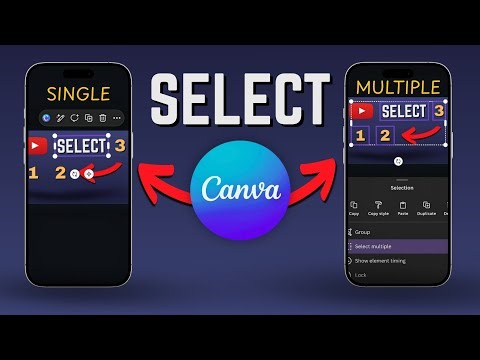How To Select Multiple Elements in Canva Mobile App | Export/Download Single Elements in Canva