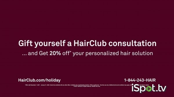 Hair Club TV Spot, 'Holiday Gift: 20% Off Personalized Hair Solution'