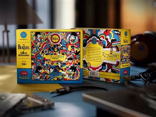 New Release: The official Beatles Yellow Submarine Jigsaw Puzzle is a premium 1,000-piece puzzle just bursting with bold color and iconic Beatles imagery, capturing the spirit and imagination of the beloved film in a truly eye-catching way. #thebeatles #yellowsubmarine | Hippie Shop