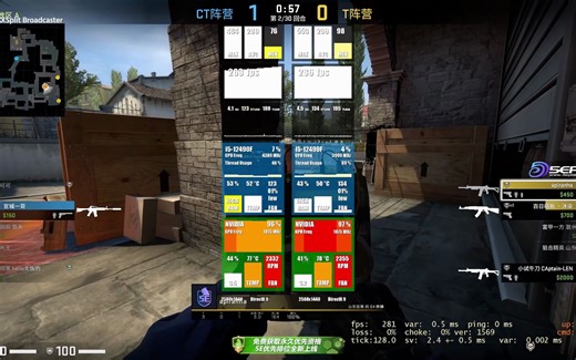 Xsplit（左）与OBS（右）谁更吃硬件配置（录像预设、画质相同）