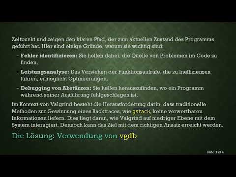 Wie man einen Backtrace eines Programms erhält, das unter Valgrind auf Linux läuft