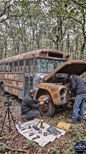 The Restoration of Old Rusty Bus #beforeandafter #satisfying #carrestorationproject