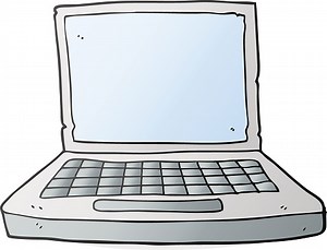 freehand drawn cartoon laptop computer
