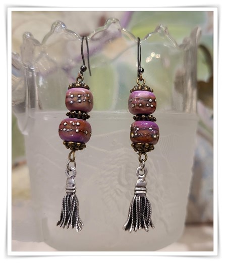 MIXED METALS DANGLE Earrings - Colorful Lampwork Beads, Hippie-chic Design, Statement Earrings Using Silver and Brass Components - Etsy