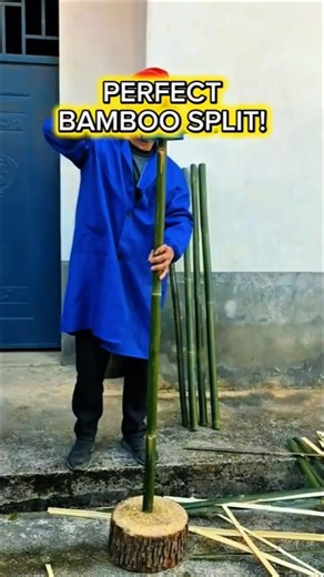 Amazing Bamboo Splitter Tool – Satisfying Traditional Craft Process.